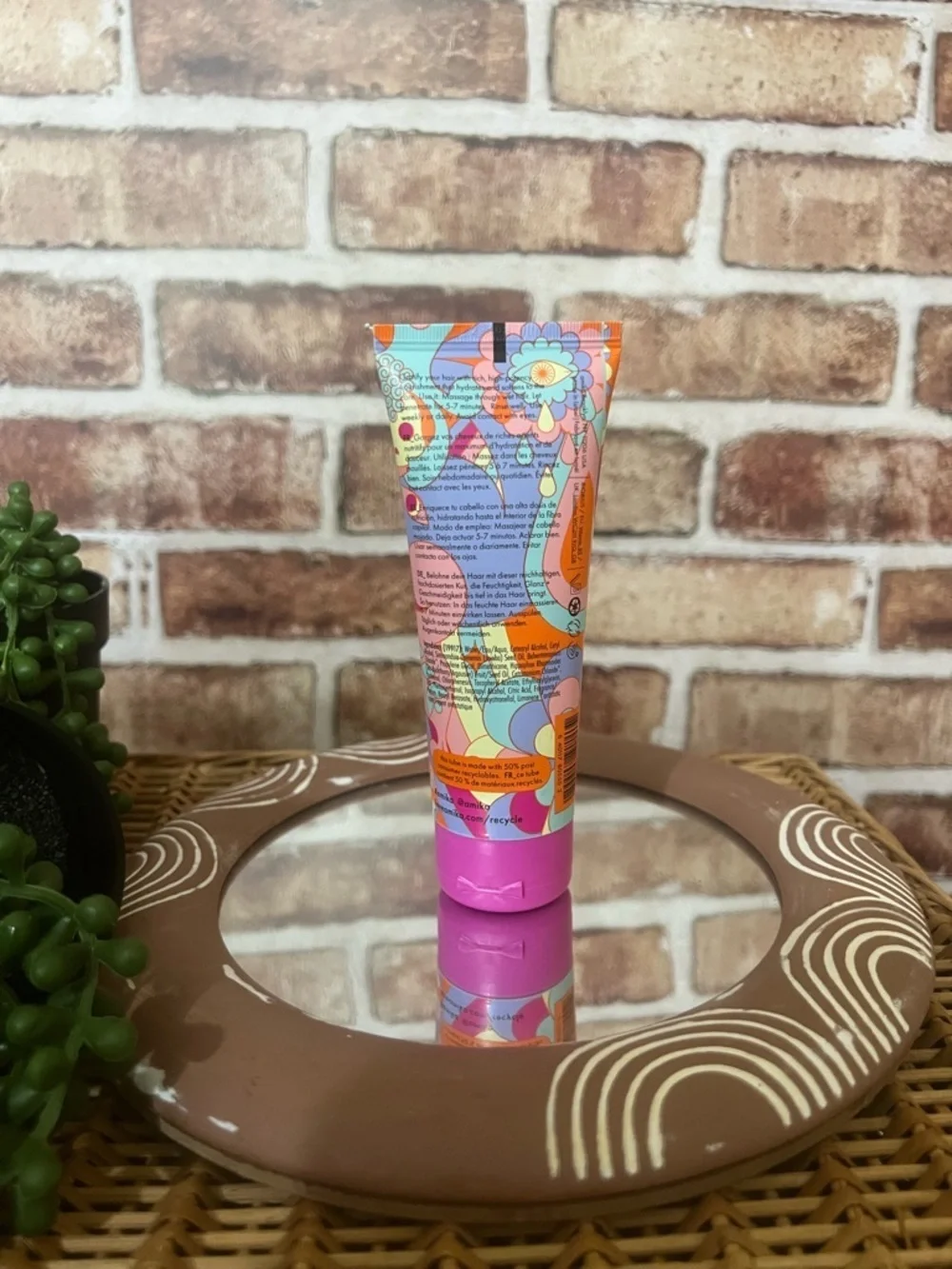 amika Soulfood Nourishing Mask - Pink, Orange & Blue Patterned Tube